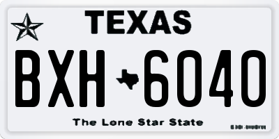 TX license plate BXH6040