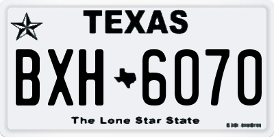 TX license plate BXH6070