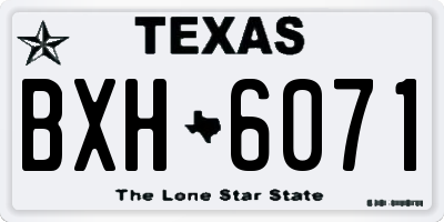 TX license plate BXH6071