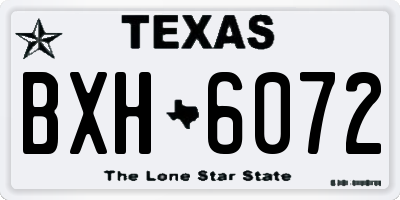 TX license plate BXH6072