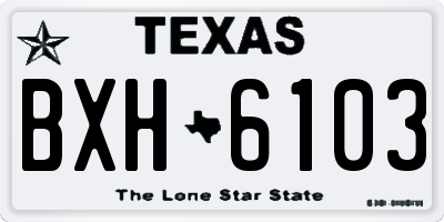 TX license plate BXH6103