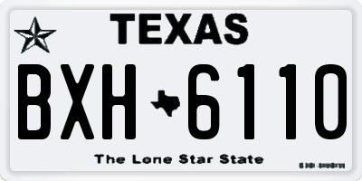 TX license plate BXH6110