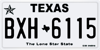 TX license plate BXH6115