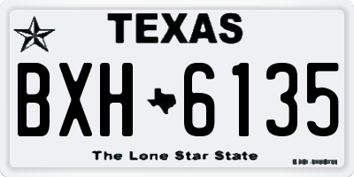 TX license plate BXH6135