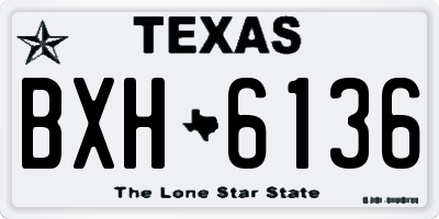 TX license plate BXH6136