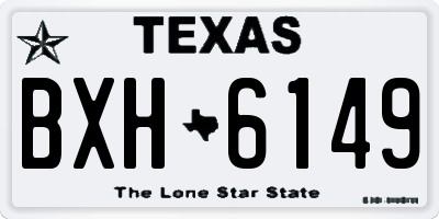 TX license plate BXH6149
