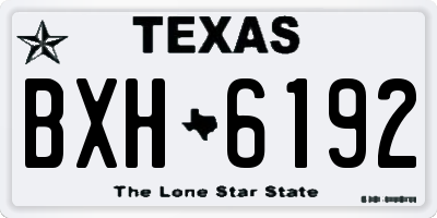 TX license plate BXH6192