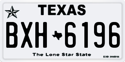 TX license plate BXH6196