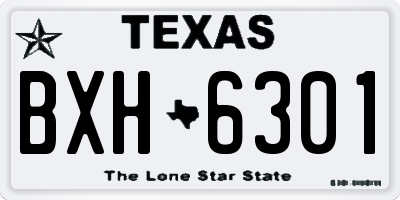 TX license plate BXH6301