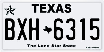 TX license plate BXH6315