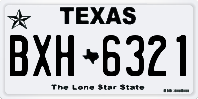 TX license plate BXH6321