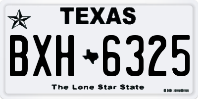 TX license plate BXH6325