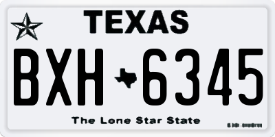 TX license plate BXH6345