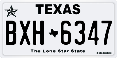 TX license plate BXH6347