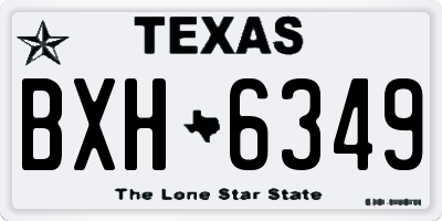 TX license plate BXH6349