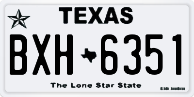 TX license plate BXH6351