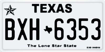 TX license plate BXH6353