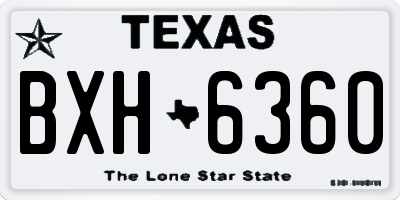 TX license plate BXH6360