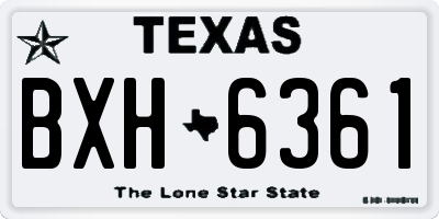 TX license plate BXH6361