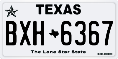 TX license plate BXH6367