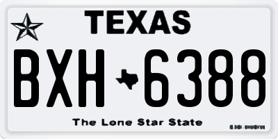 TX license plate BXH6388