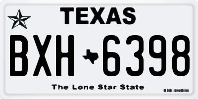 TX license plate BXH6398