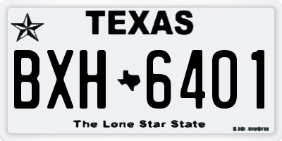 TX license plate BXH6401