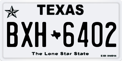 TX license plate BXH6402