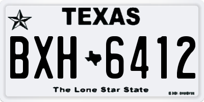 TX license plate BXH6412