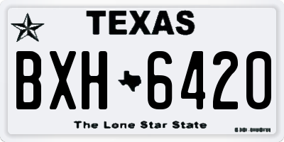 TX license plate BXH6420