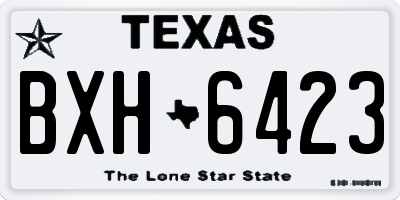 TX license plate BXH6423