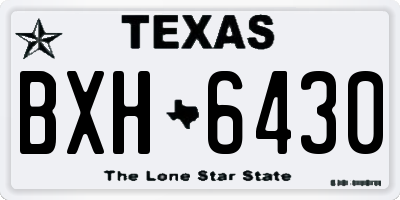 TX license plate BXH6430