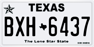 TX license plate BXH6437