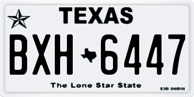 TX license plate BXH6447