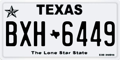 TX license plate BXH6449
