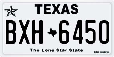 TX license plate BXH6450