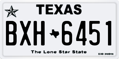 TX license plate BXH6451