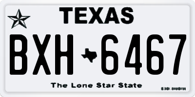 TX license plate BXH6467