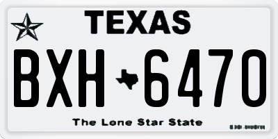 TX license plate BXH6470