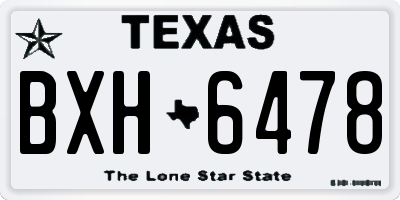 TX license plate BXH6478