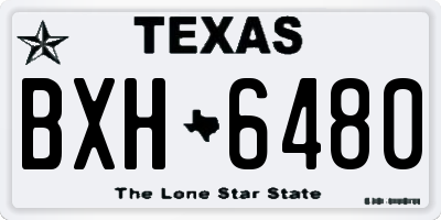 TX license plate BXH6480