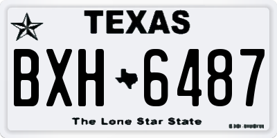 TX license plate BXH6487