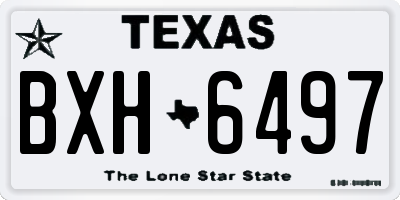TX license plate BXH6497