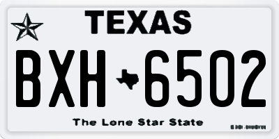 TX license plate BXH6502