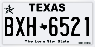 TX license plate BXH6521