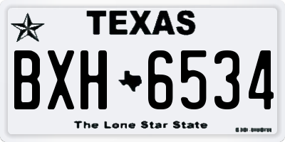 TX license plate BXH6534