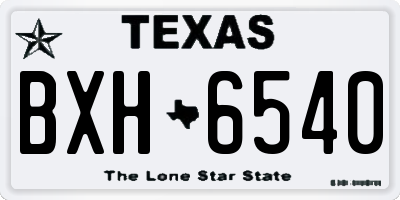 TX license plate BXH6540
