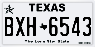 TX license plate BXH6543