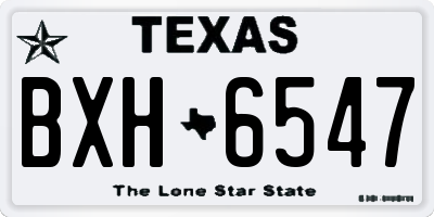 TX license plate BXH6547