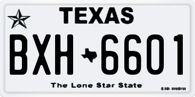 TX license plate BXH6601